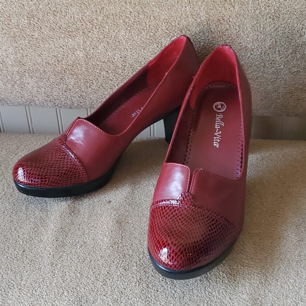 EUC Bella Vita heels red/burnt red size 10W - Picture 2 of 9